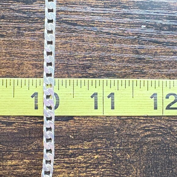 VTG Sterling Silver 925 Curb Link Chain Necklace Lobster Clasp Size 20" Length - Picture 9 of 11